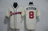 Atlanta Braves #8Jace Peterson Cream Stitched Baseball Jersey