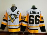 2016 Pittsburgh Penguins #66 M.Lemieux White Throwback Jersey C patch