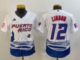 Youth Puerto Rico Baseball blank White 2023 World Baseball Classic Replica Player Jersey 08