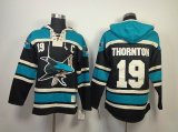 San Jose Sharks THORNTON 19 Green black NHL hooded sweatshirt