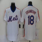 Nike New York Mets #18 Darry Strawberry white Throwback majestic baseball jerseys-BD