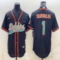 Nike Miami Dolphins Tua Tagovailoa black baseball jerseys Joint name Reflective