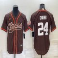 Nike Cleveland Browns #24 Nick Chubb brown baseball jerseys Joint name-BD