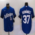 Nike Los Angeles Dodgers #37 Enrique Hernandez white majestic baseball jerseys city version 02