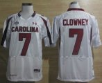 Under Armour South Carolina Javedeon Clowney 7 New SEC Patch NCAA white jerseys