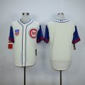 Chicago Cubs blank beige throwback mlb baseball jersey