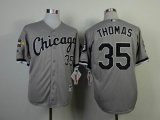 Chicago White Sox 35 Frank Thomas gray mlb jersey 2005 World Series patch