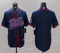 Nike Buffalo Bills blank blue baseball jersey Joint Name 03