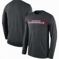 Men's Arizona Cardinals Nike Heathered Charcoal Sideline Seismic Legend Long Sleeve T-Shirt