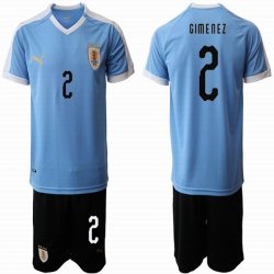 2019-2020 Uruguay national team #2 GIMENEZ skyblue jerseys home