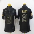 Women Nike Dallas Cowboys #21 Ezekiel Elliott black Salute To Service Limited Jersey-BD