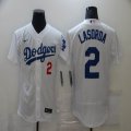 Nike Los Angeles Dodgers #2 Lasorda White Flexbase Authentic Collection Jersey-BD