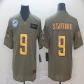 Detroit Lions #9 Matthew Stafford green gold Nike Camo 2019 Salute to Service Limited Jersey