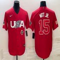 2023 World Cup #15 Bobby Witt Jr. red USA majestic baseball jerseys 11