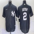 Nike New York Yankees #2 Derek Jeter black throwback majestic baseball Jersey