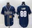 Nike Dallas Cowboys 88# CeeDee Lamb blue baseball Joint name -BD 01