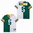 Green Bay Packers #5 Paul Hornung Green white splits Throwback NFL jerseys