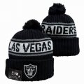 2024 Oakland Raiders black white NFL Sports Cuffed Knit Hats 01