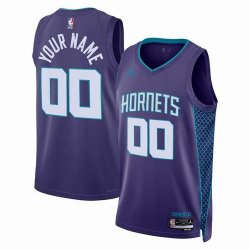 Customized New Orleans Hornets purple NBA Jerseys city version