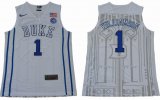 Duke Blue Devils #1 Zion Williamson V Neck College Basketball Elite Jersey - White