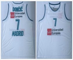 Unicersidad Europea #7 Luka Doncic white NCAA baskteball jersey