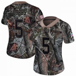 Women Pittsburgh Steelers #5 Dobbs nike Camo Color Rush Limited Jersey