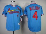 St.Louis Cardinals 4 Yadier Molina throwback blue MLB Jersey