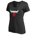 Women's Chicago Bulls Fanatics Branded Black Plus Sizes Gradient Logo V-Neck T-Shirt