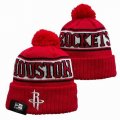 2024 Houston Rockets red white black NBA Sports Cuffed Knit Hats 02