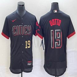 Nike Cincinnati Reds #19 Joey Votto black Flexbase Authentic Collection Jersey city blue-BD 01