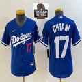 Youth Los Angeles Dodgers #17 Shohei Ohtani Nike blue majestic baseball Jersey