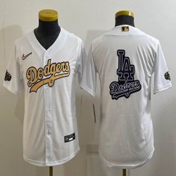 Youth Nike Los Angeles Dodgers blank white majestic baseball MLB Jersey-BD