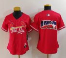 Women Nike St. Louis Cardinals red majestic Baseball Jersey city version-BD 01