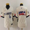 Youth Nike Los Angeles Dodgers blank beige fashion MLB baseball Jersey 11