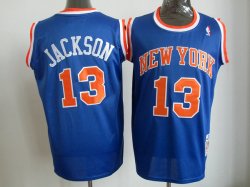 New York Knicks JACKSON 13# Blue NBA Throwback Jerseys