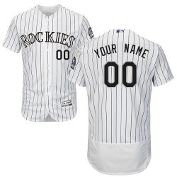 Custom Colorado Rockies white blue stripe Flexbase Authentic Collection Jersey