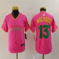 Youth Nike Pittsburgh Pirates #13 Manny Machado pink MLB Baseball jerseys Joint name-BD