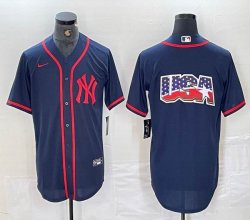 Nike New York Yankees blank blue MLB baseball Jersey Joint name big logo -BD 32