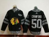 Chicago Blackhawks Corey Crawford 50# Black 2017 Centennial Classic Premier Player Jerseys