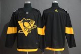 Adidas Pittsburgh Penguins blank black nhl hockey Jersey -WL