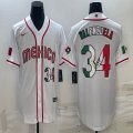 2023 World Cup Mexico #34 Fernando Valenzuela white majestic baseball jerseys 06