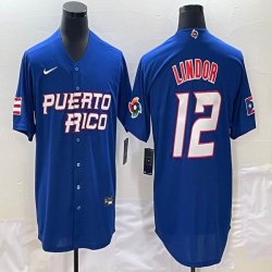 Puerto Rico Baseball Francisco Lindor White 2023 World Baseball Classic Replica Player Jersey 07