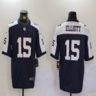 Nike Dallas Cowboys #15 Elliott blue white Color Rush Limited Jersey