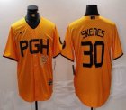 Nike Pittsburgh Pirates #30 Paul Skenes yellow majestic baseball jerseys city version 03