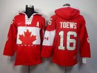 2014 NHL Canada team TOEWS 16 red NHL Hooded Sweatshirt