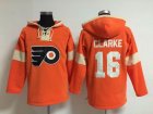 Philadelphia Flyers Bobby Clarke 16# orange Ice hockey Hooded Sweatshirt