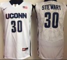 Uconn Huskies #30 Stewart white ncaa basketball jersey