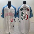 2023 World Cup Mexico #56 Randy Arozarena white skyblue majestic baseball jerseys 44