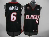 Miami Heat 6 LeBron James Black cheap nba jerseys