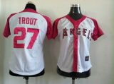 women Anaheim Angels #27 Mike Trout White red MLB Jerseys